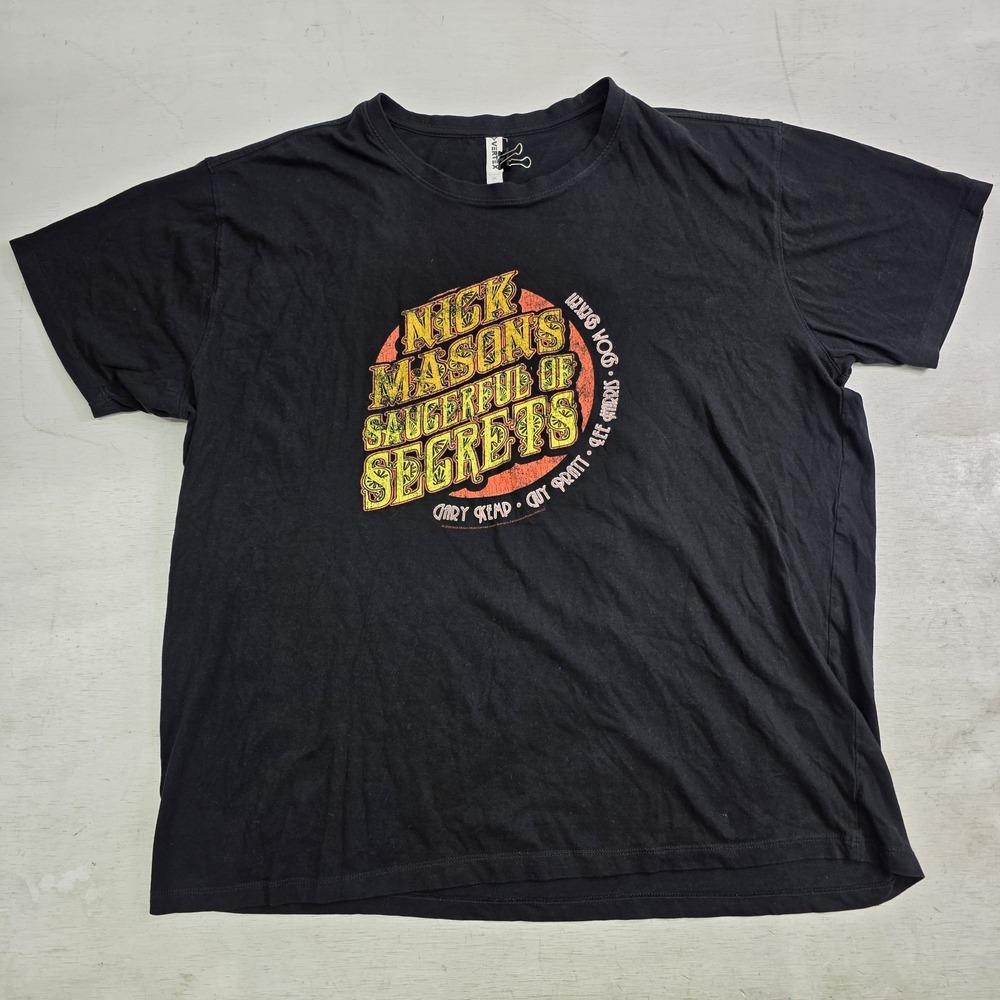 Nick Mason's Saucerful‎ of Secrets Tour 2022 Pink Floyd Black T-Shirt Men's 2XL